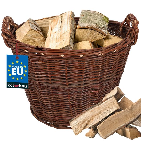 Kotarbau® Cestino In Vimini Con Manici Universale Per Riporre E Fiori Ø 50 Cm-image