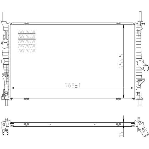 Nrf 59293 - Oe 1771533 Radiatore, Raffreddamento Motore Per Tourneo Custom, Transit Custom, Transit, Transit V363-image