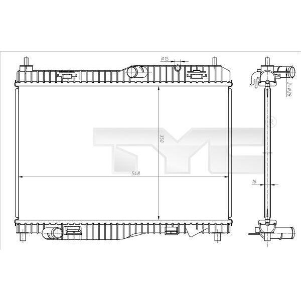Tyc 710-0058 - Radiatore Oe 8V518005DG, Raffreddamento Motore Per Tourneo Connect, Transit Courier, B-Max, Ecosport, Fiesta Vi-image