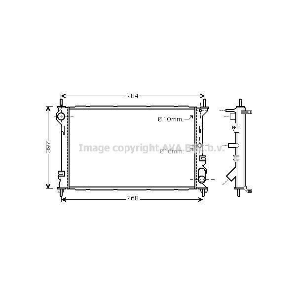 Prasco FDA2411 - Oe 1365996 Radiatore, Raffreddamento Motore Per Tourneo Connect, Transit Connect-image