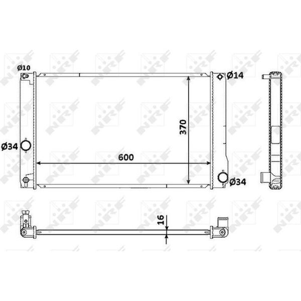 Nrf 53926 - Oe 164000T240 Radiatore, Raffreddamento Motore Per Ct (ZWA10), Auris (E15), Auris (E18), Prius Plus (W4)-image