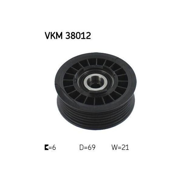 Skf VKM38012 Rullo Di Rinvio/Guida, Cinghia Trapezoidale Dentata Oe 6012000770 Compatibile Con Sprinter, Classe V, Vario, Classe E, Classe G, Classe S, Sl, T1, Vito-image