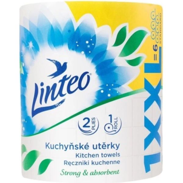 Carta Assorbente Linteo Xxl, 2 Veli, Cellulosa, Rotolo Da Cucina, 60 M, Bianco-image