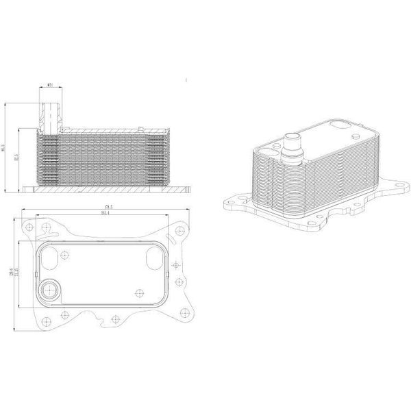 Nrf 31835 - Radiatore Olio Oe 6511800510 Per Classe A (W176), Classe B (W246), Cla (C117), Cla (X117), Classe Gla (X156), Sprinter (W907, W910), Sprinter (W910)-image