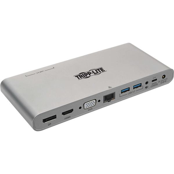 Tripp Lite U442-DOCK4-INT, Cablato, Usb 3.2 Gen 2 (3.1 Gen 2) Type-C, 100 W, 10,100,1000 Mbps, Ieee 802.3, Ieee 802.3Az, Ieee 802.3U, Ieee 802.3X, Grigio-image