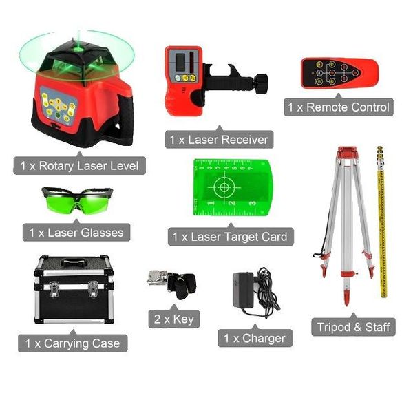 Strumento Di Livellamento Laser, Treppiede In Alluminio, Campo Di Misura Esteso, Set Di Raggi Verdi 2-image