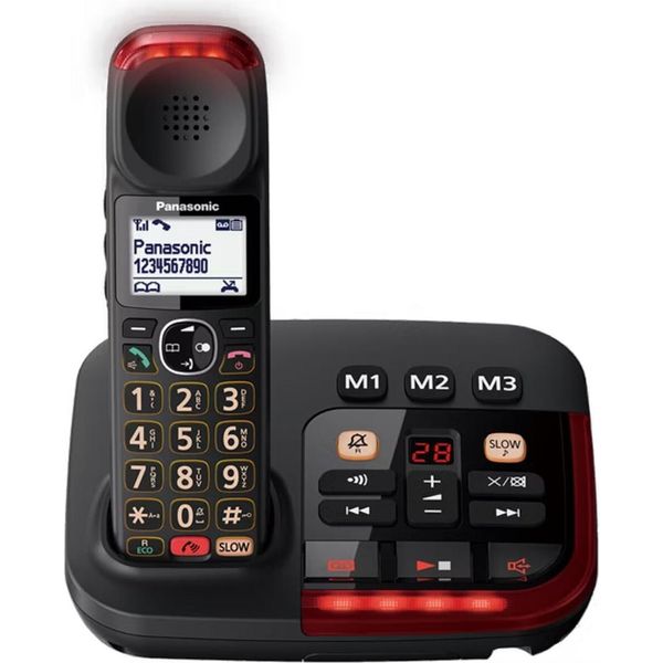 Panasonic KX-TGM420EXB Telefono Dect Cordless Nero Con Segreteria E Display 1.8""-image