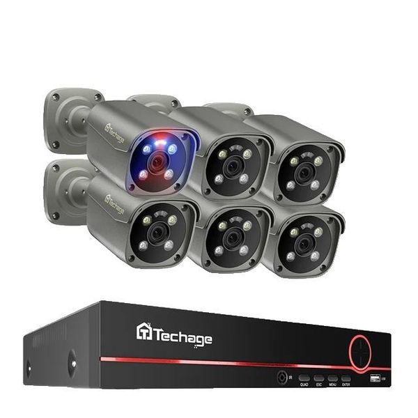 Sistema Di Telecamere Di Sicurezza, Risoluzione 4K Hd, Audio Bidirezionale, Nessuna, 8CH 6 Pezzi 8MP Telecamera-image
