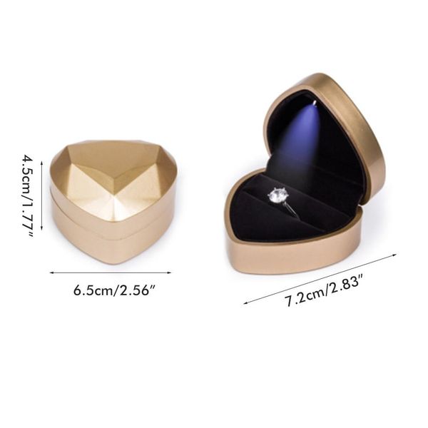 Scatola Dell'anello A Forma Di Cuore, Scatola Dei Gioielli Di Stoccaggio-image