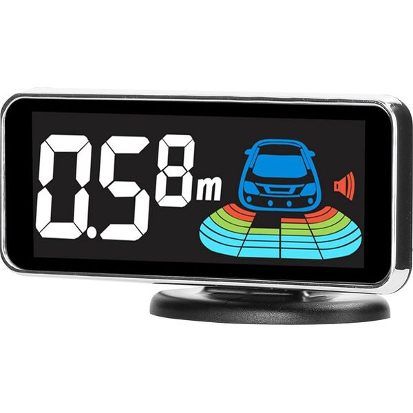 Sensore Di Parcheggio Auto Sistema Di Radar Di Retromarcia Posteriore Con 8 Sensori Di Parcheggio Rilevamento Della Distanza Display Lcd Distanza Suono Cicalino Di Avvertimento-image
