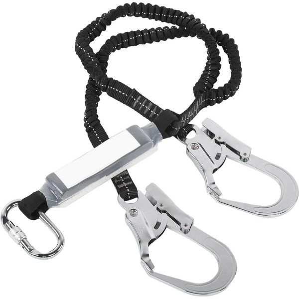 Corda Elastica Anticaduta, Corda Elastica A Doppio Gancio In Acciaio Di Grandi Dimensioni, Cintura Di Sicurezza A Gancio Elastico, Cintura Di Sicurezza, Cintura Di Sicurezza Di Lavoro In Alto, Corda Di Sicurezza-image