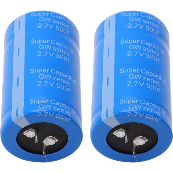 2 Pz Automobile Car Farad Condensatore 2.7V 500F Risparmio Energetico Auto Blu Raddrizzatore Super Farad Condensatore-image