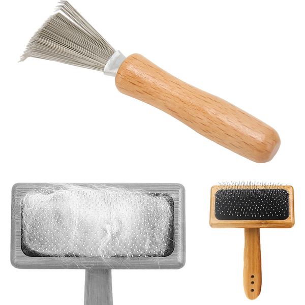 Spazzola Pulisci Capelli, Pettine Pulisci Capelli In Acciaio Inox, Design A Rastrello Per La Rimozione Dei Capelli, Strumento Per La Cura Del Pettine Animale Per La Casa E Il Salone-image