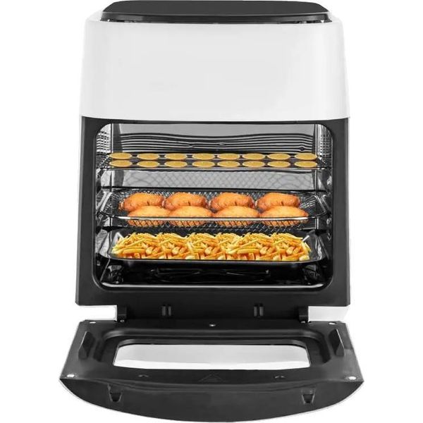 Friggitrice Ad Aria Calda, Capacità 15L, Potenza 1400W, Intervallo Di Temperatura 80-200°C, Touch Screen A Led, Tecnologia Di Riscaldamento A 360 Gradi-image