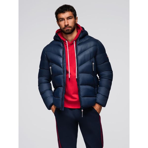 Giacca Trapuntata Ombre Modern Da Uomo In Materiali Combinati Blu Scuro S-image