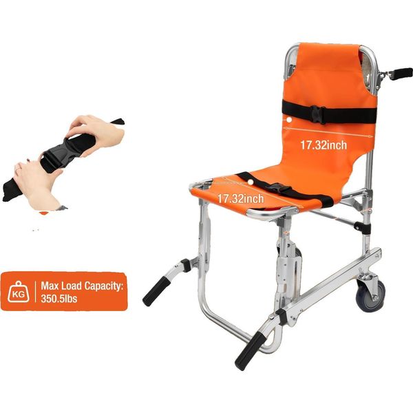 Sedia Per Scale, Portata 159 Kg, Pieghevole E Portatile, Giallo-image