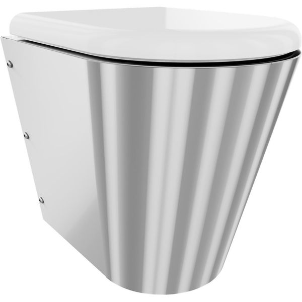 Kwc Ar T-WC, Campus, Acciaio Inox, Sospeso, 360X456X500 Mm, Sedile A Pavimento, Sedile Bianco-image