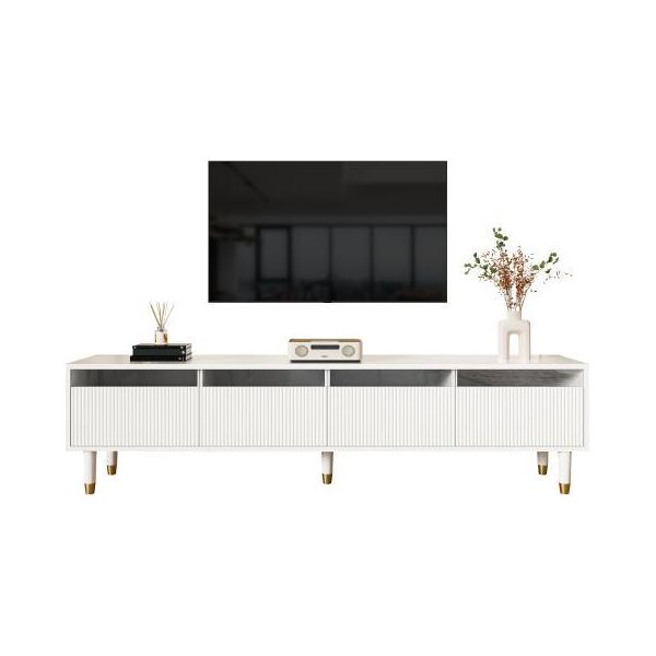 Aiorber Mobile Tv Moderno Bianco 178 Cm Con 4 Cassetti E Gestione Dei Cavi - Design Minimalista In Mdf E Acrilico - Bianco-image