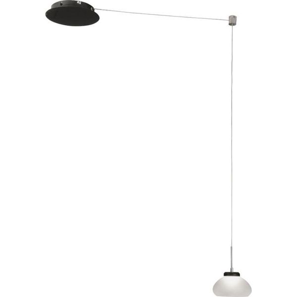 Arabella - Lampada A Sospensione Decentrata Bianca - Fabas Luce - Led 8W Dimmerabile - Montaggio Con Decentramento-image