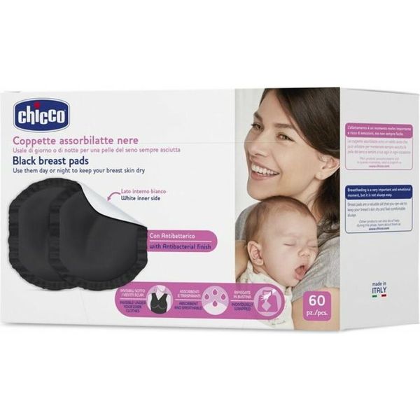 Chicco Assorbenti Per Il Seno, Antibatterici, 60 Pezzi, Nero-image