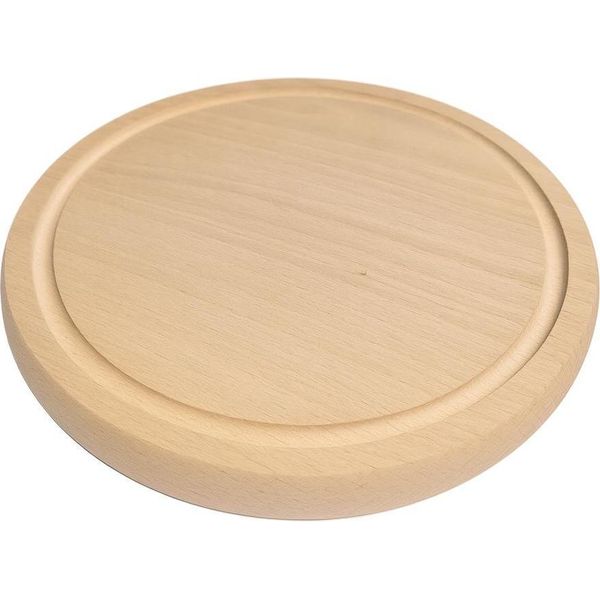 Tagliere In Legno Rotondo 20 Cm Con Scanalatura | Tagliere Rotondo In Legno Per Cucina | Tappetino Da Taglio | Vassoio Da Portata In Legno-image