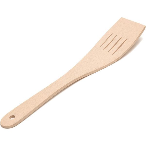 Pala In Legno Traforata, Curva, Stretta, 29 Cm | Spatola In Legno | Spatola Da Cucina In Legno | Accessorio Da Cucina In Legno-image