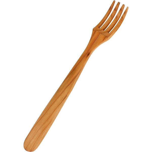 Forchetta In Legno Di Ciliegio 23 Cm | Forchetta Ecologica In Legno | Forchetta Da Cucina Naturale | Forchetta Da Portata In Legno-image