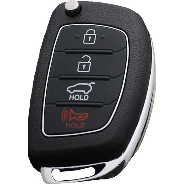 Inf Guscio Chiave Auto 4 Tasti Abs Nero - Ricambio Telecomando Hyundai Kia-image