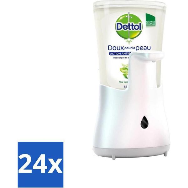 Dettol - Dispenser Automatico Di Sapone - No-Touch Silver Con Aloe Vera - 250 Ml - Confezione Risparmio - 24 Pezzi-image