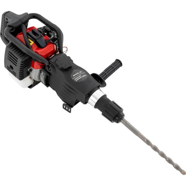 Martello Demolitore Da 33 Cm³, Avviamento A Fune, Monocilindrico, Raffreddato Ad Aria, 2 Tempi, Per Perforazione E Frantumazione, Rosso-image