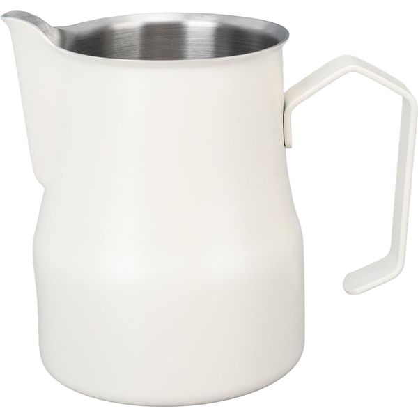 Caraffa Per Il Latte 450ML 304 In Acciaio Inox Tazza Per Schiumare Il Caffè Senza Gocciolare Caraffa Per La Cottura A Vapore Bianco-image