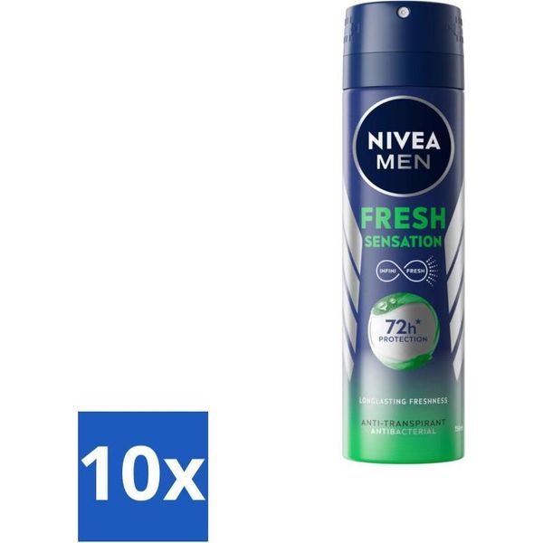 Nivea Men - Deodorante Spray - Sensazione Di Freschezza - 150 Ml - Confezione Risparmio - 10 Pezzi-image