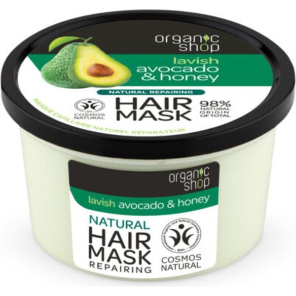 Organic Shop - Maschera Per Capelli All'avocado E Miele - Idratante E Lenitiva - 250 Ml - 1 Pezzo-image