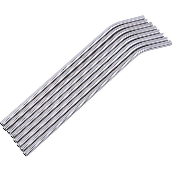 8PCS Set Di Cannucce Per Bevande In Metallo In Acciaio Inossidabile Con 3 Spazzole Di Pulizia Riutilizzabili-image