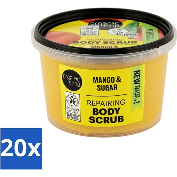 Organic Shop - Scrub Corpo Biologico Con Mango E Zucchero - Esfoliante E Profumato - 250 Ml - Value Pack - 20 Pezzi-image