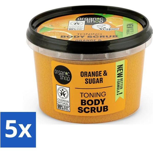 Organic Shop - Scrub Corpo All'arancia - Nutriente E Profumato - 250 Ml - Value Pack - 5 Pezzi-image