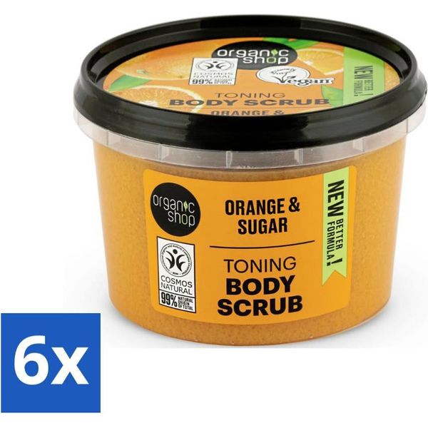 Organic Shop - Scrub Corpo All'arancia - Nutriente E Profumato - 250 Ml - Value Pack - 6 Pezzi-image