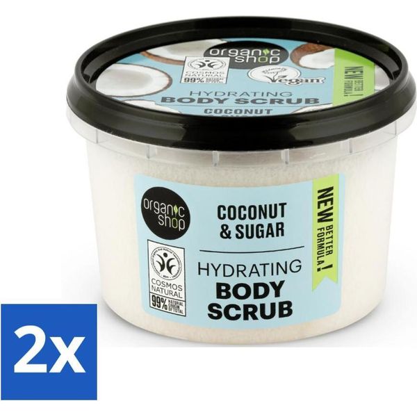 Organic Shop - Scrub Corpo Idratante Al Cocco - Nutrimento Profondo - 250 Ml - Value Pack - 2 Pezzi-image