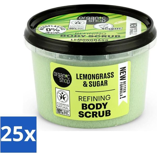 Organic Shop - Scrub Corpo Alla Citronella - Rinfrescante E Nutriente - 250 Ml - Confezione Risparmio - 25 Pezzi-image