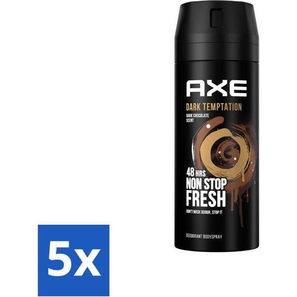 Axe - Deodorante Spray - Dark Temptation - Profumo Di Cioccolato - Freschezza Seducente - 150 Ml - Confezione Risparmio - 5 Pezzi-image