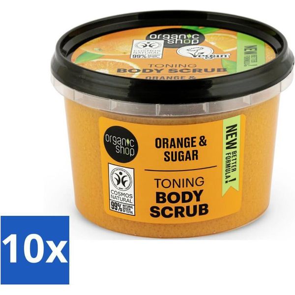 Organic Shop - Scrub Corpo All'arancia - Nutriente E Profumato - 250 Ml - Value Pack - 10 Pezzi-image