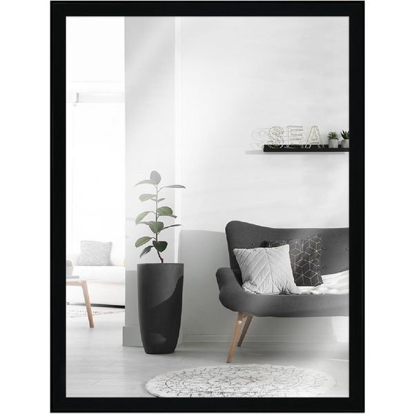 Specchio Da Parete In Legno Nero Mendeframes H080 20X60 Cm-image