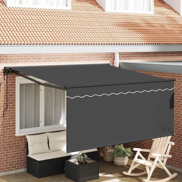 Vidaxl Tenda Da Sole Retrattile Grigio E Antracite 300 X 250 Cm-image