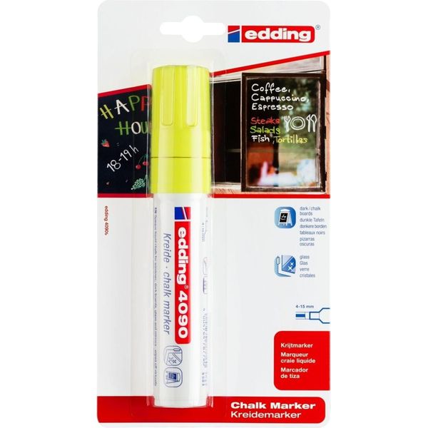 Pennarello A Gesso Edding 4090 4-15Mm Giallo Neon Confezione Da 6-image