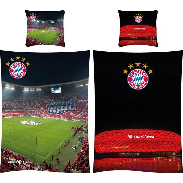 Biancheria Da Letto Fc Bayern Monaco Allianz Arena 135X200Cm / 80X80Cm Castoro / Flanella-image