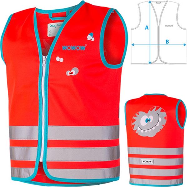 Wowow Gilet Di Sicurezza Crazy Monster Jacket Per Bambini Taglia M Rosso-image