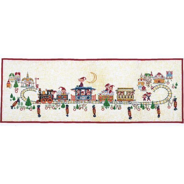 Eva Rosenstand Set Da Parete A Punto Croce "Calendario Dell'avvento, Treno"", Schema Di Conteggio, 40X115Cm"-image