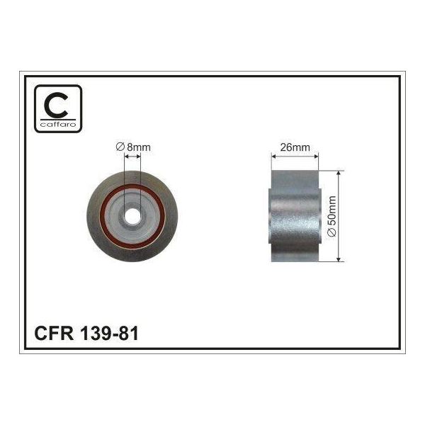 Caffaro 139-81 Puleggia Folle Cinghia A V 50Mm Per Fiat Ducato Piattaforma/Telaio (230) Ducato Furgone (244) Ducato Bus (230) Ducato Furgone (230L)-image