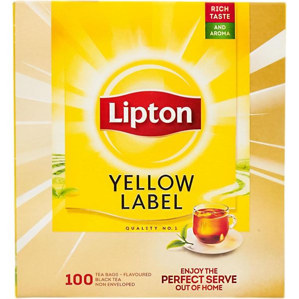 Lipton - Tè Lipton Etichetta Gialla Senza Incarto 100X1,5Gr | Scatola Da 100 Pezzi-image