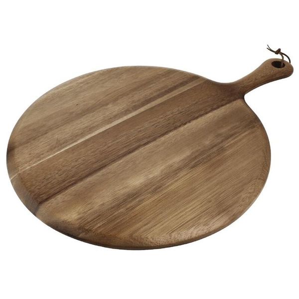 Tavola Da Portata Rotonda Olympia In Legno Di Acacia Con Manico 33 Cm-image